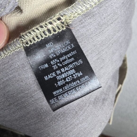 Railrider Cargo Pants Men Size Large (33-35) Beige Canvas Stretch Elastic Waist - Picture 10 of 13